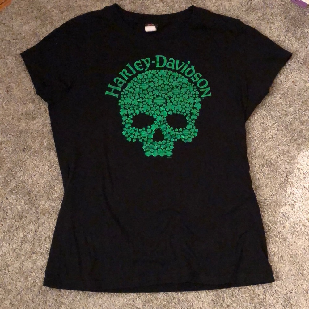 Harley Davidson Shamrock Skull T-shirt